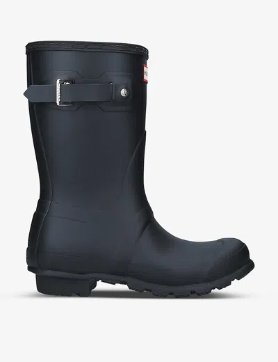 HUNTER WOMENS BLACK ORIGINAL SHORT RUBBER WELLINGTON BOOTS EUR 36 / 3 UK,46922374