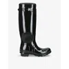 Hunter Womens Black Original Gloss Rubber Wellington Boots In Black
