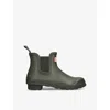 Hunter Womens Original Logo-print Rubber Chelsea Ankle Boots Dark G In Dark Green
