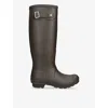 Hunter Womens Original Tall Vulcanised Rubber Wellington Boots Dark Brow In Dark Brown