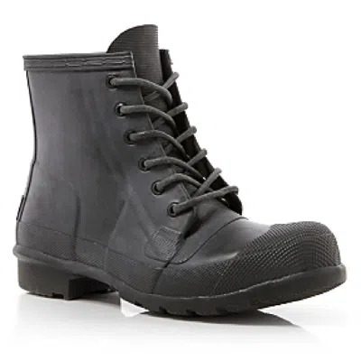 Hunter Womens Lace-up Ankle Rain Boots In Black