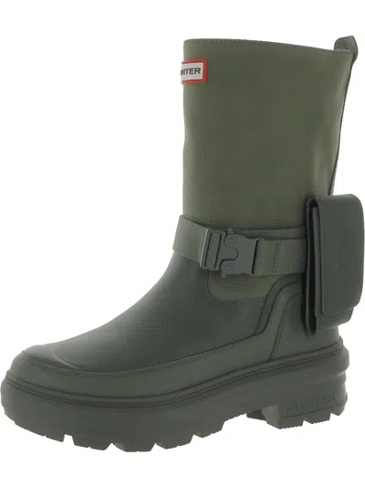 Hunter Womens Laceless Pull-on Mid-calf Boots In Green