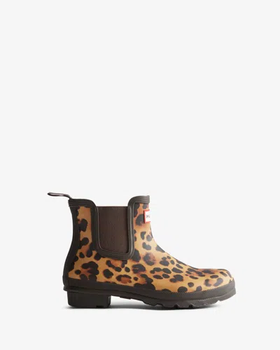Hunter Womens Original Chelsea Leopard Boot In Animal Print