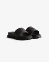Hunter Womens Vegan Synthetic Slider Black In Black