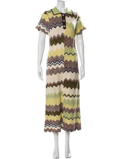 Pre-owned Hunter Wool Long Dress In Multi