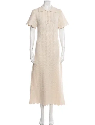 Pre-owned Hunter Wool Long Dress In Neutral