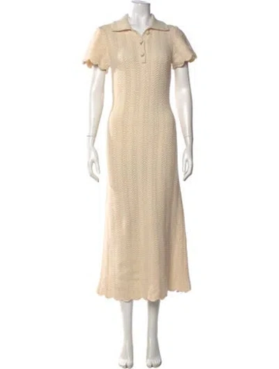 Pre-owned Hunter Wool Long Dress In Neutral