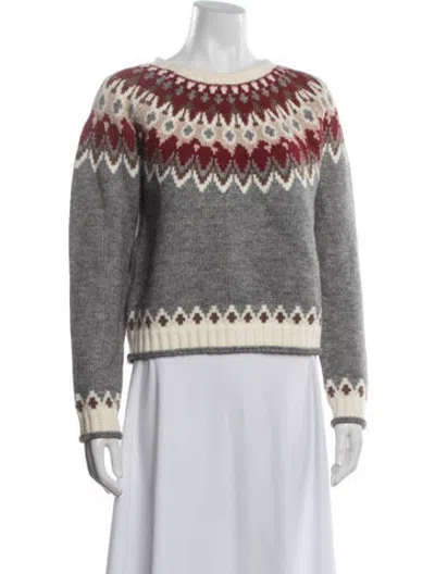 Pre-owned Hunter Wool Patterned Sweater In Grey