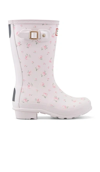 Hunter X Loveshackfancy Junior Original Short Rain Boot In Pink