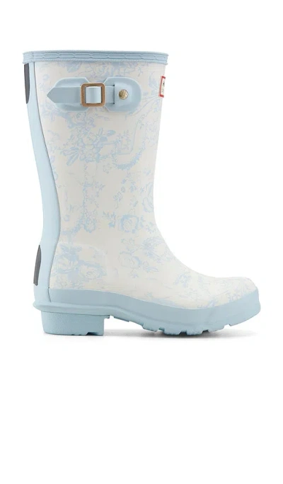 Hunter X Loveshackfancy Junior Original Short Rain Boot In Blue
