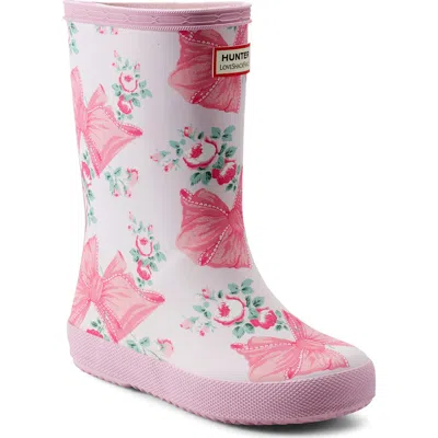 Hunter X Loveshackfancy Kids' First Classic Rain Boot In Pink