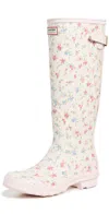 Hunter X Loveshackfancy Original Tall Back Adjustable Boots Ivory In Ivory