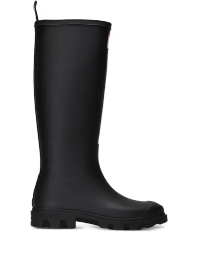 Hunter X Maison Kitsuné Downpour Tall Rain Boots In Black