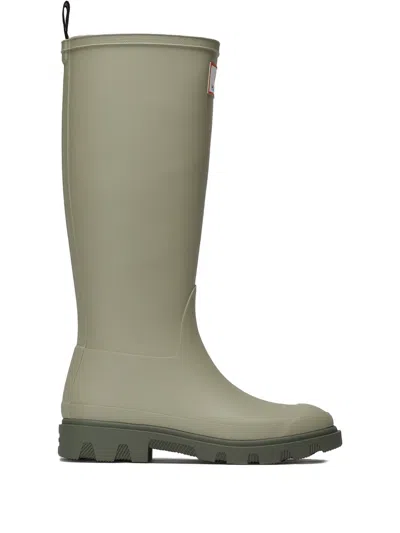 Hunter X Maison Kitsuné Downpour Tall Rain Boots In Green