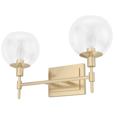 Hunter Xidane Alturas Gold With Clear Glass 2 Light Bathroom Vanity