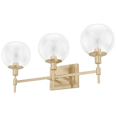 Hunter Xidane Alturas Gold With Clear Glass 3 Light Bathroom Vanity