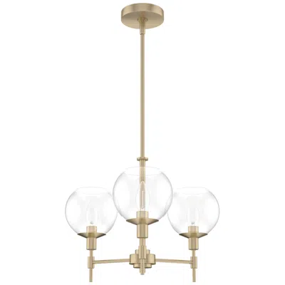 Hunter Xidane Alturas Gold With Clear Glass 3 Light Chandelier