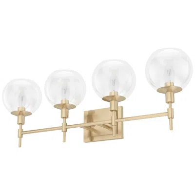 Hunter Xidane Alturas Gold With Clear Glass 4 Light Bathroom Vanity