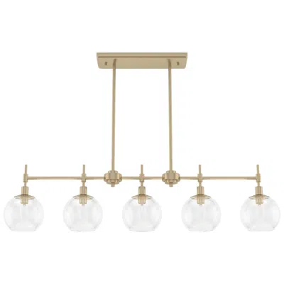 Hunter Xidane Alturas Gold With Clear Glass 5 Light Chandelier