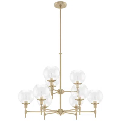 Hunter Xidane Alturas Gold With Clear Glass 9 Light Chandelier