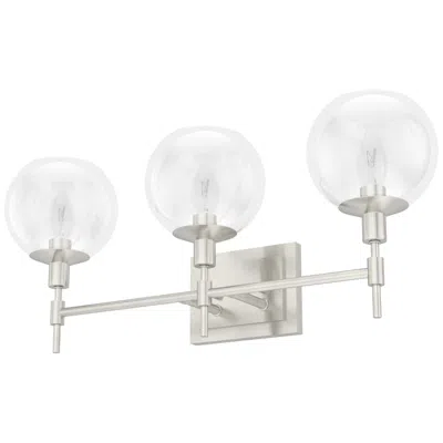 Hunter Xidane Brushed Nickel With Clear Glass 3 Light Bathroom Vanity