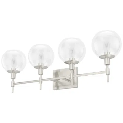 Hunter Xidane Brushed Nickel With Clear Glass 4 Light Bathroom Vanity