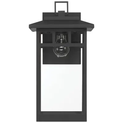 Hunter Yancy House Matte Black Outdoor 1 Light Large 17 Inch Wall Light