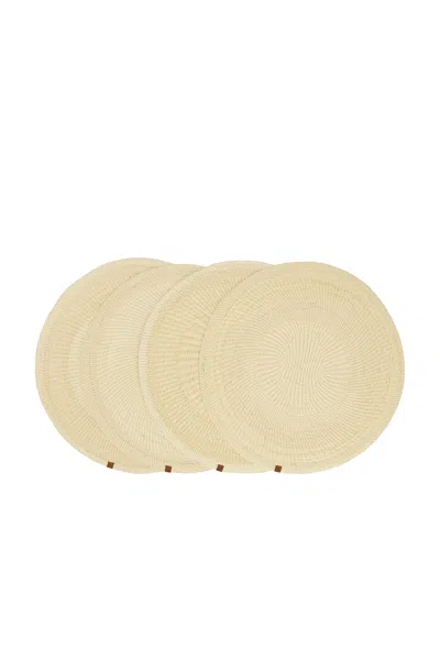 Hunting Season Iraca Bicolor Placemat Set Of 4 In Neutral