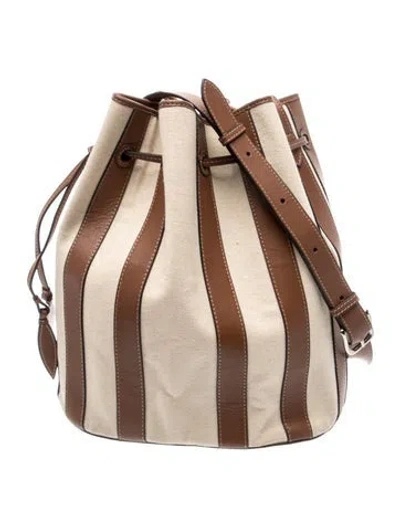 Pre-owned Hunting Season Leather Bucket Bag In Neutral