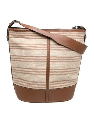 Pre-owned Hunting Season Leather Messenger Bag In Neutrals