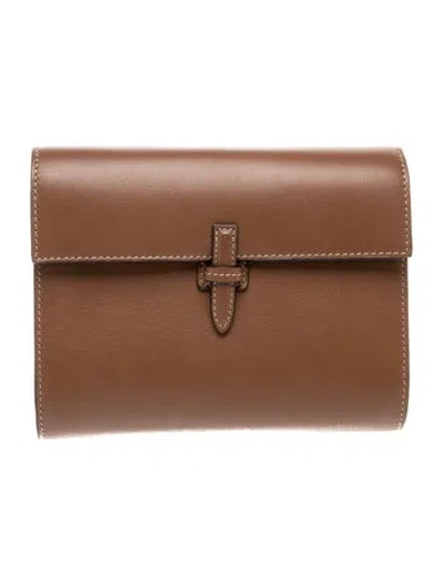 Pre-owned Hunting Season Leather Portfolio In Brown