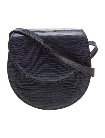 Pre-owned Hunting Season Lizard Crossbody Bag In Blue
