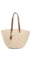 Hunting Season Market Tote In Fique Natural White/cognac