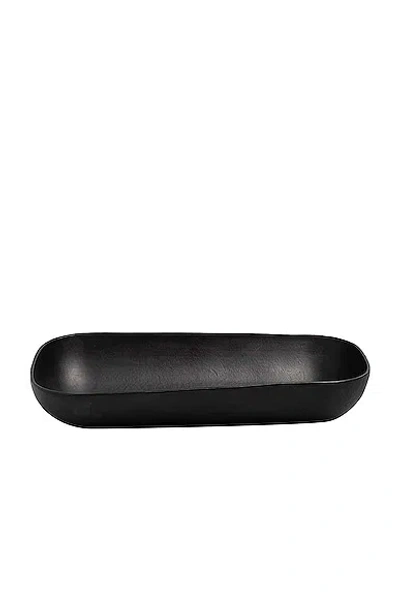 Hunting Season Molded Leather Oversized Oval Bowl In Black
