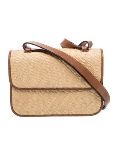 Pre-owned Hunting Season Raffia Crossbody Bag In Neutrals