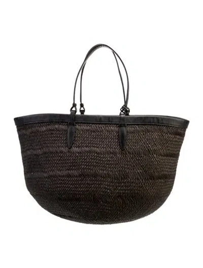 Pre-owned Hunting Season Raffia Tote In Brown