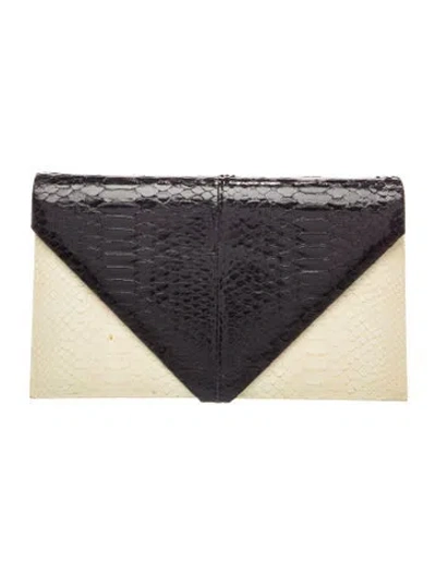 Pre-owned Hunting Season Snakeskin Clutch In Black