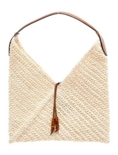 Pre-owned Hunting Season Straw Top Handle Bag In Neutral