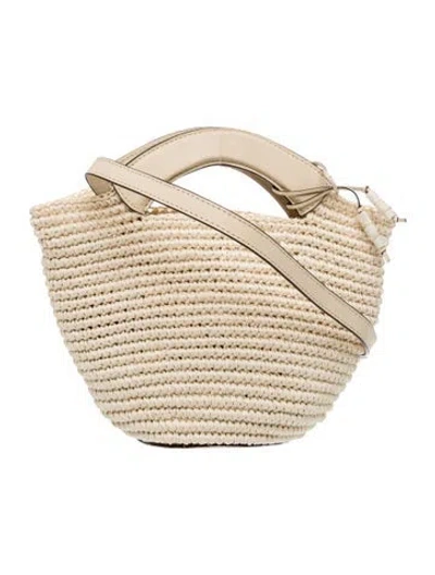 Pre-owned Hunting Season Straw Top Handle Bag In Neutrals