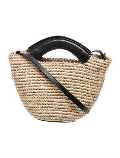 Pre-owned Hunting Season Straw Top Handle Bag In Neutrals