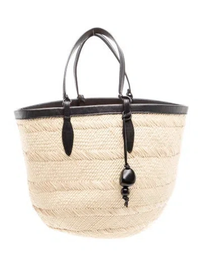 Pre-owned Hunting Season Straw Tote In Neutrals