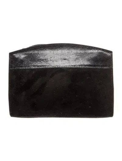 Pre-owned Hunting Season Suede Portfolio In Black