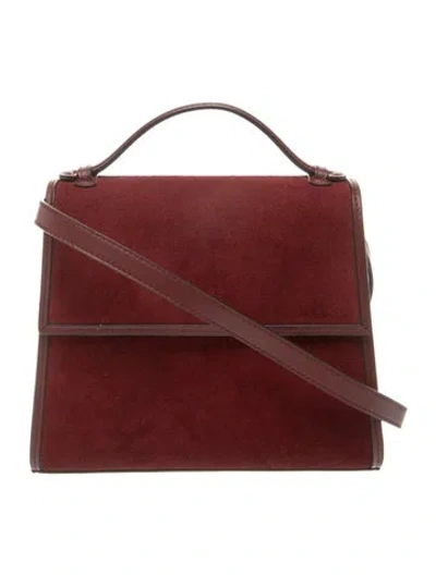 Pre-owned Hunting Season Suede Top Handle Bag In Burgundy