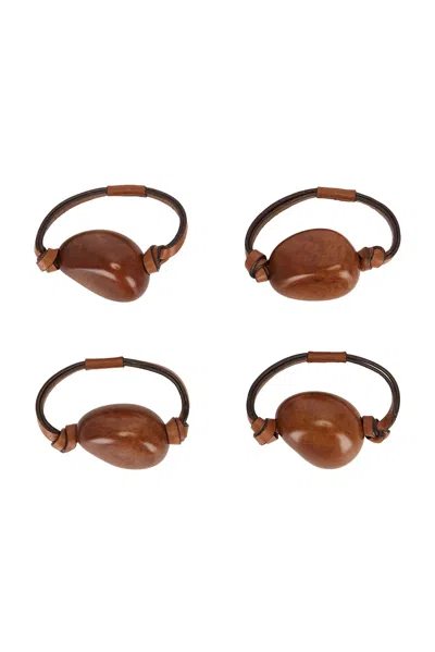 Hunting Season Tagua Napkin Rings In Brown