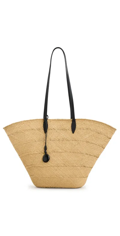 Hunting Season The Large Trapeze Basket Tote Bag Taupe/black In Brown