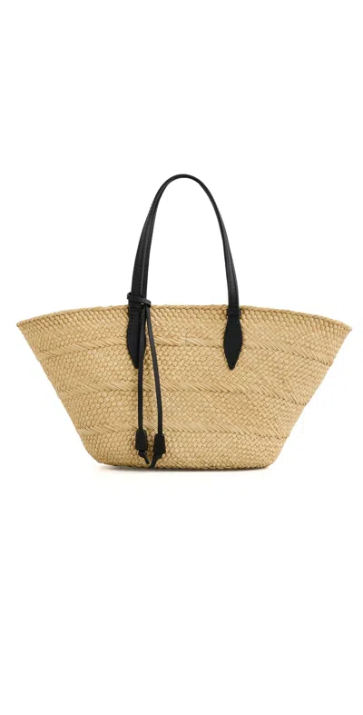 Hunting Season The Small Trapeze Basket Tote Bag Taupe/black