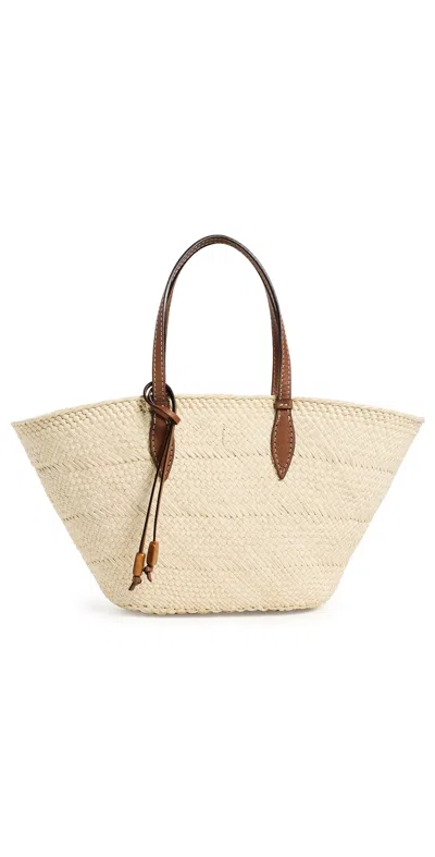 Hunting Season The Small Trapeze Basket Tote Natural/cognac In Neutral