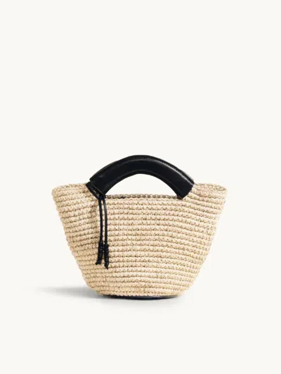 Hunting Season The Small Woven Shopper Natural Black