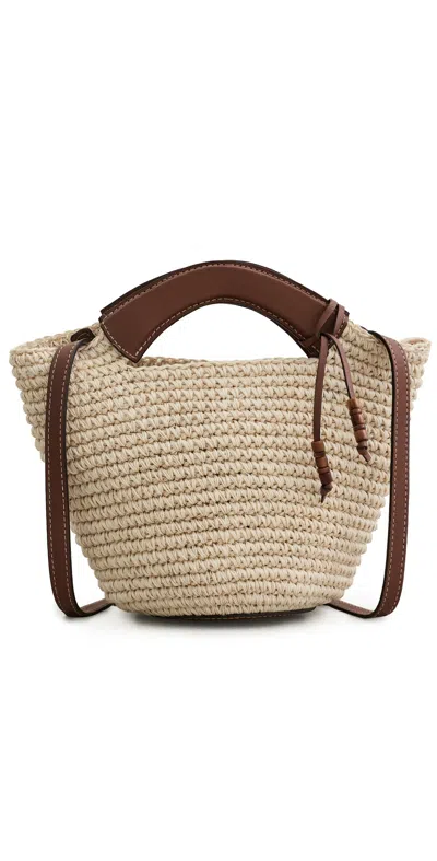 Hunting Season The Small Woven Shopper Tote Natural/cognac In Brown