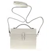 Hunting Season Top Handle Crossbody Bag In White Leather In White